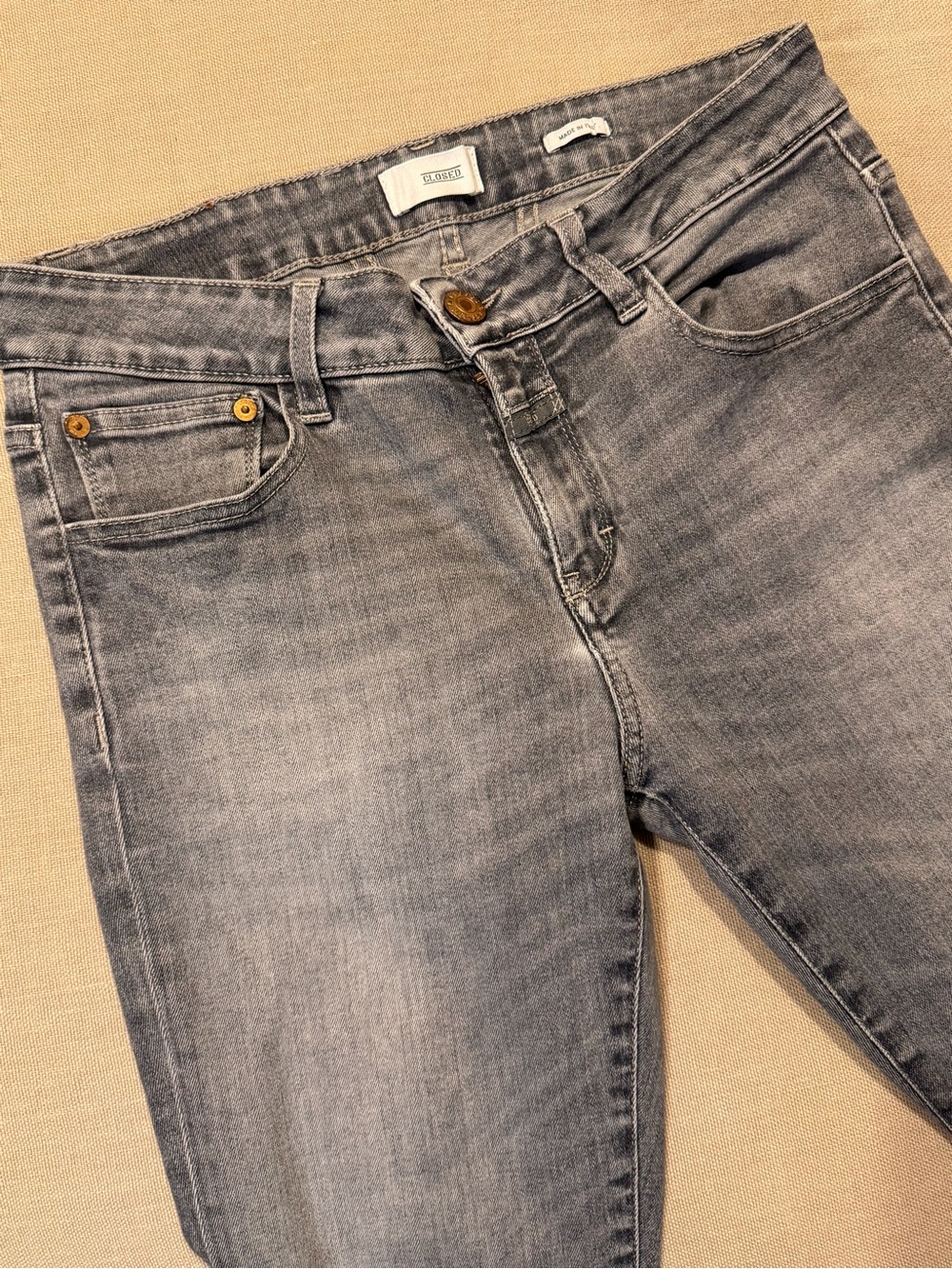 CLOSED Baker Long Grey Candiani Denim Jeans Womens Size 29 Made in Italy